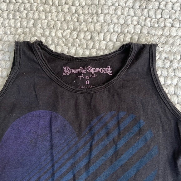 Faded Heart tank fringe soft cotton rowdy sprout - Picture 4 of 5